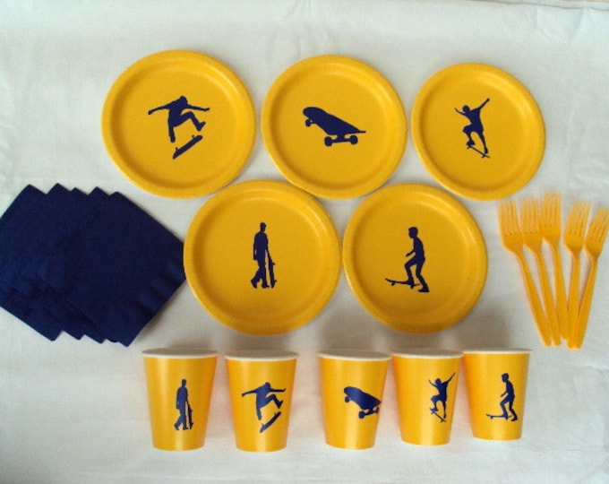 Skateboard Party Tableware Set for 5 People - Boy or Girl