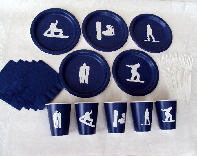 Snow Boarding Party Tableware Set for 5 People