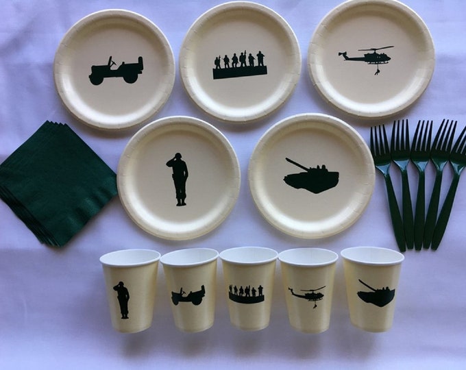 Army Themed Tableware Set for 5 People