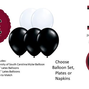 University of South Carolina Balloons, University of South Carolina Plates, University of South Carolina Napkins,
