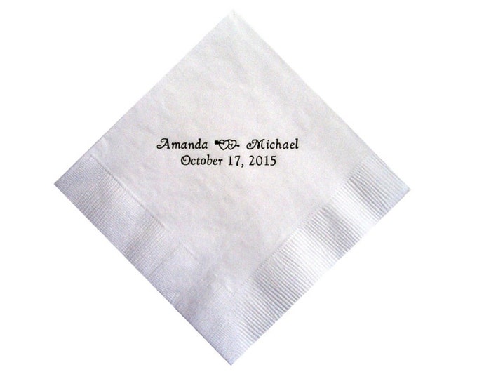 Personalized Wedding Beverage Napkins