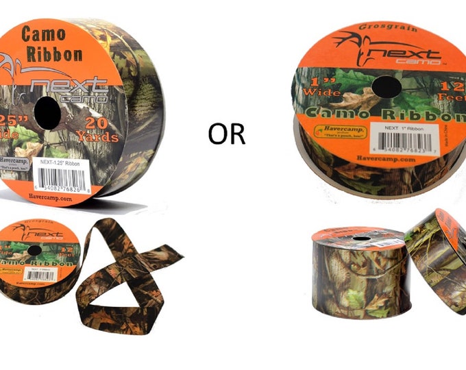 Next Camo Ribbon, Camouflage Ribbon, Camouflage  Grosgrain Ribbon, Camouflage Poly Ribbon