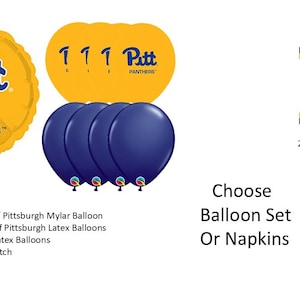 University of Pittsburgh Balloons, University of Pittsburgh Panthers Balloons, University of Pittsburgh Napkins