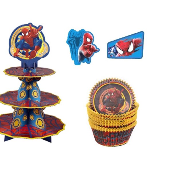 Spiderman Cupcake Stand Etsy