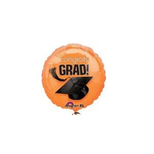 Orange Graduation Decorations Orange Grad Mylar Balloons 17" Mylar