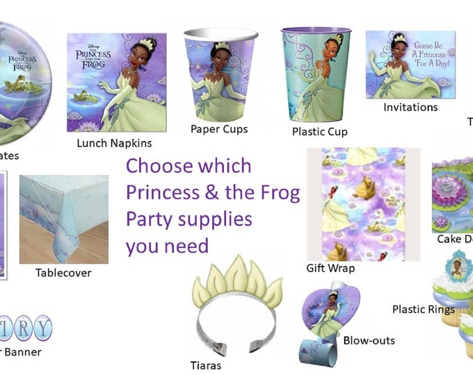 Princess and the Frog Plates, Princess & Frog Balloons, Frog Princess Napkins, Princess and Frog Gift Wrap