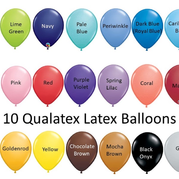 Colored Latex Balloons, Qualatex Latex Balloons