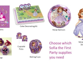 Sofia the First Napkins Balloon Rings Cupcake Cake Decorating Kit