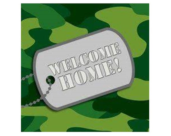 Camo Gear Lunch Napkins - Welcome Home