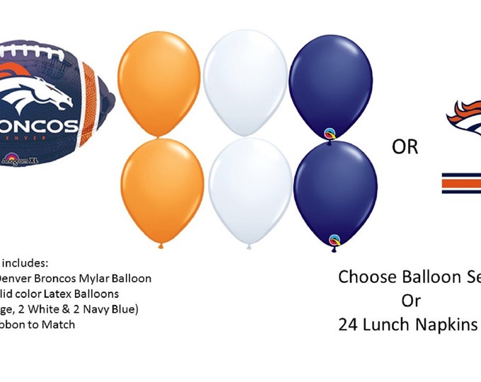 Denver Broncos Balloons, Denver Broncos Lunch Napkins