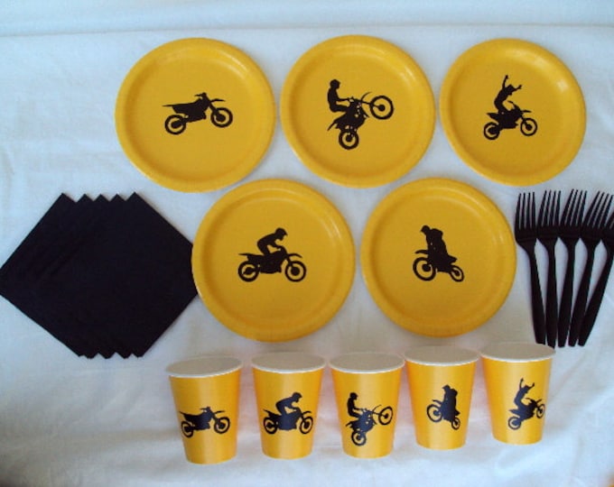 Motocross Party Tableware Set for 5 People