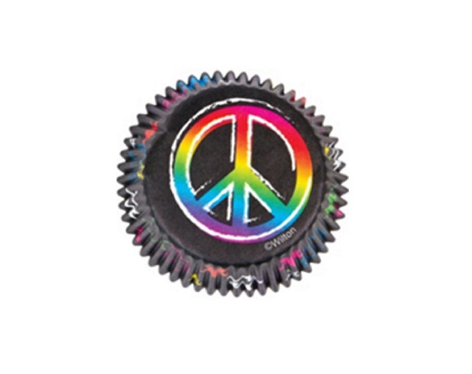 Peace Sign Baking Cups, Peace Sign Cupcake Papers
