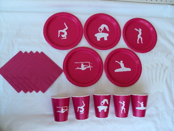 Gymnastics Party Tableware Set for 5 People - boy or girl