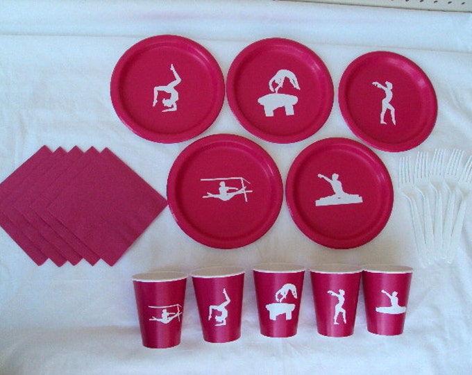 Gymnastics Party Tableware Set for 5 People - boy or girl