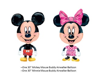 Mickey Mouse & Minnie Mouse Buddy Airwalkers Mylar Balloons