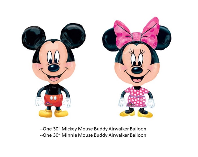 Mickey Mouse & Minnie Mouse Buddy Airwalkers Mylar Balloons