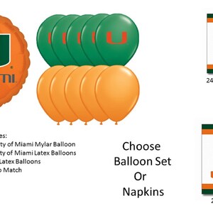 University of Miami Balloons University of Miami Hurricanes - Etsy