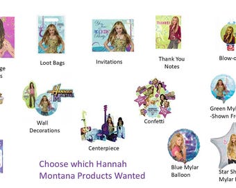 Hannah Montana Napkins, Hannah Montana Balloons, Hannah Montana Invitations, Hannah Montana Decorations