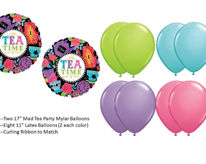 Tea Party Balloon Set, Mad Tea Party Balloons