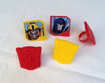 Transformers Optimus Prime & Bumblebee Plastic Rings