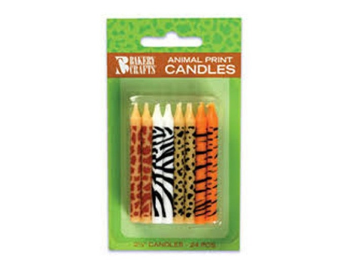 Animal Print Candles, Zebra Candles, Tiger Candles, Leopard Candles, Giraffe Candles
