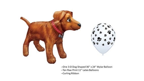 Paw Print Dog Party Balloons, Pets Dog Paw Latex Balloons