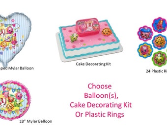 Shopkins Balloon Set, Shopkins Rings, Shopkins Cake Decorating Kit