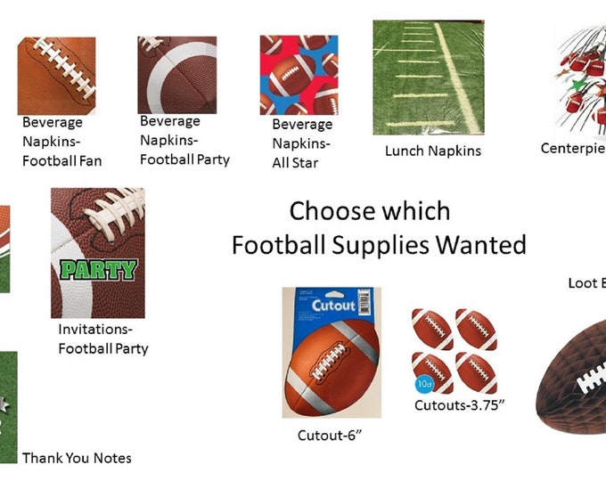 Football Napkins, Football Loot Bags, Football Centerpiece