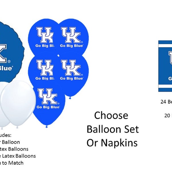 University of Kentucky Balloons, Wildcats balloons, Kentucky University Balloons, Kentucky Wildcats Balloons, University of Kentucky Napkins