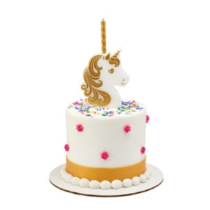 Unicorn Candle Holder with Gold Candles