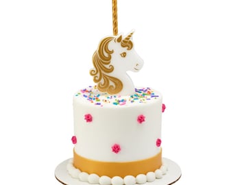 Unicorn Candle Holder with Gold Candles