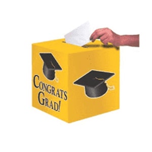 Gold Graduation Decorations, Gold Graduation Decor, Yellow Graduation Decorations, Golden Yellow Room Decorating Kit Card Box