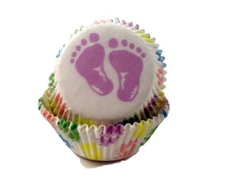 Baby Feet Baking Cups, Baby Shower Cupcake Papers, Baby Baking Cups