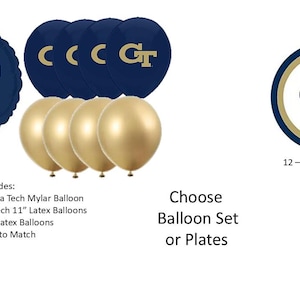 Georgia Tech Balloons, Georgia TechYellow Jackets balloons, Georgia Tech Dessert Plates