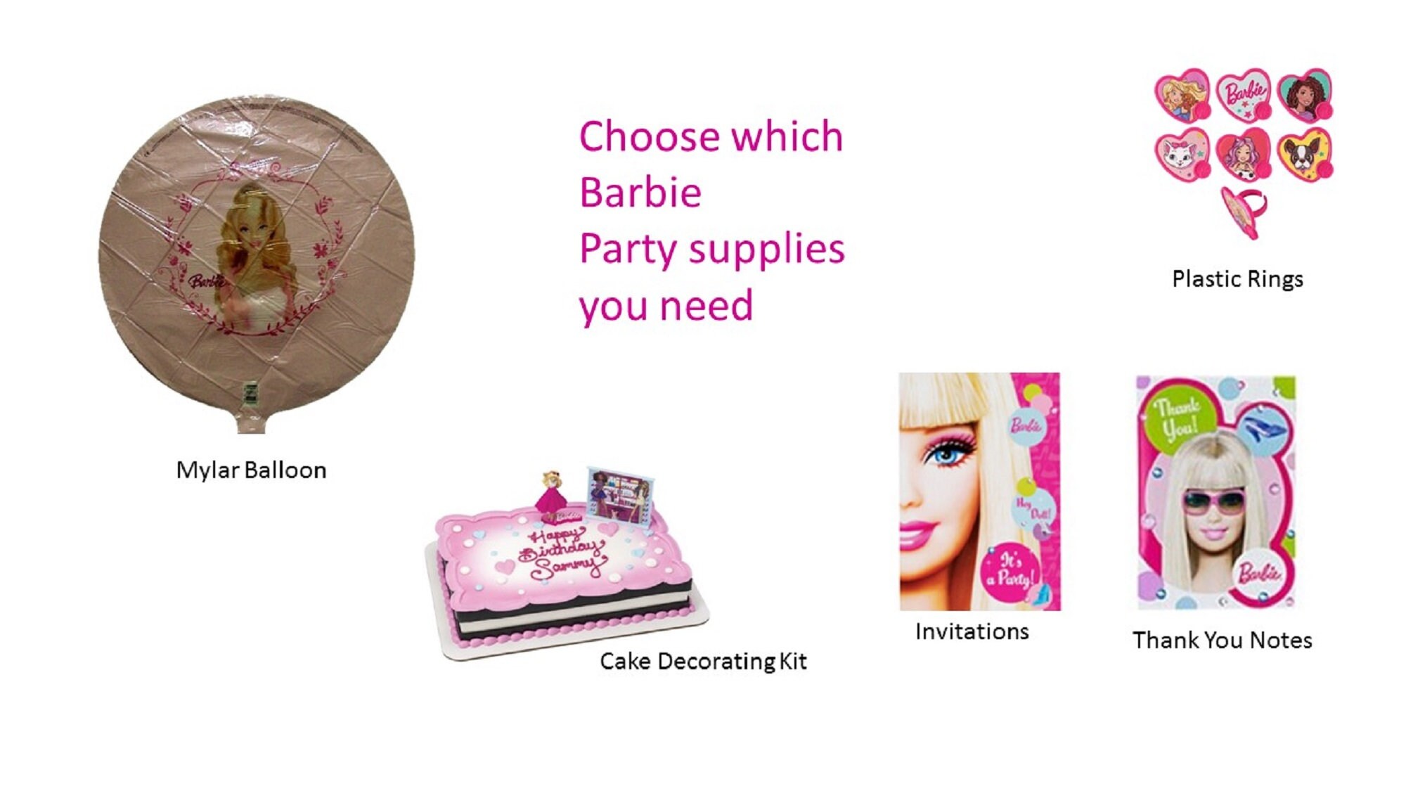 Barbie Napkins Barbie Balloons Barbie All Dolld Up Barbie Cake Decorating Kit