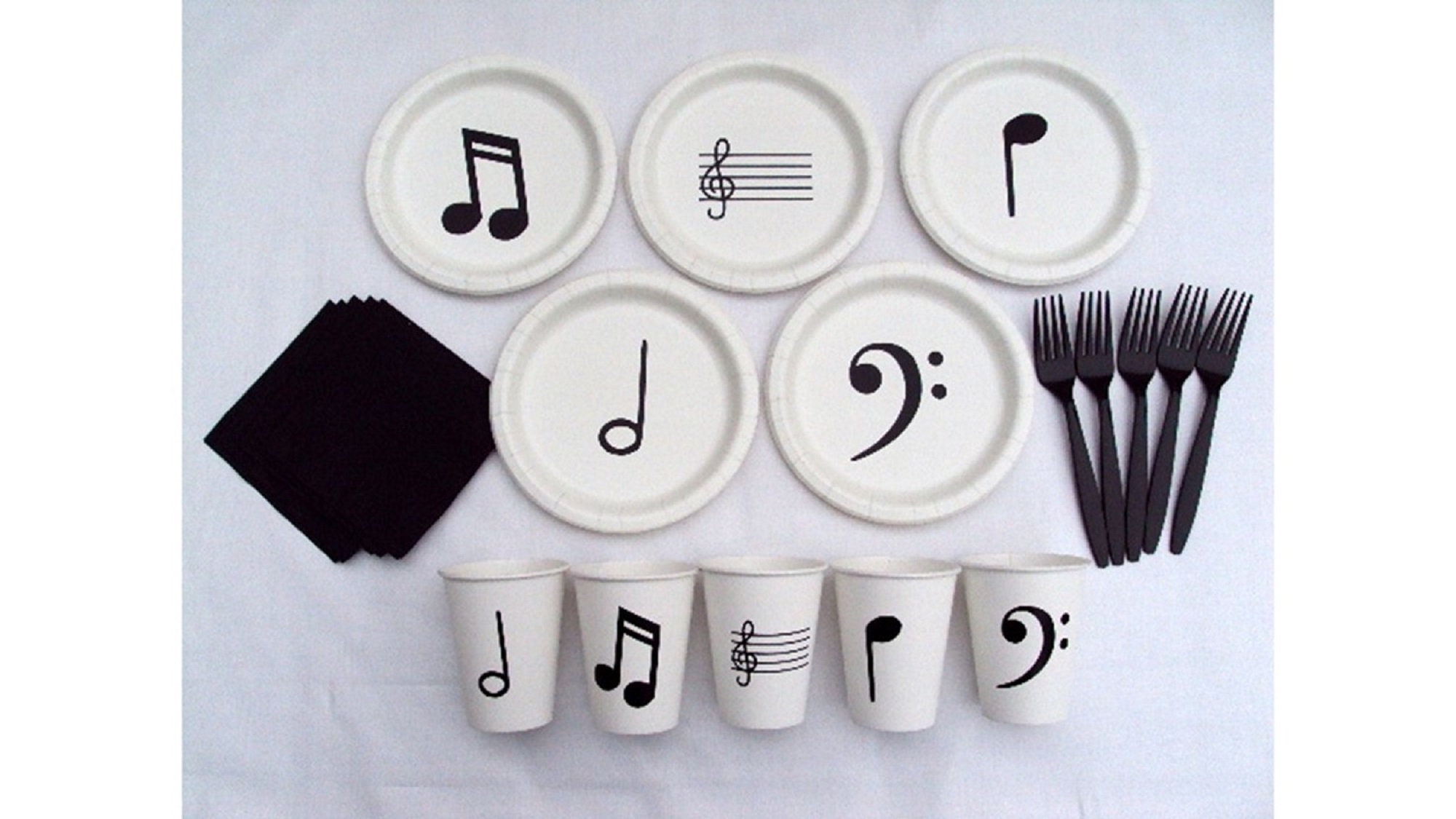 MindaMusic Store: Sheet Music Paper Plates, Cups, Napkins Set, Music Gift  Items, 7410,7409,7401-MD
