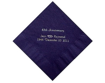 Anniversary Personalized Beverage Napkins