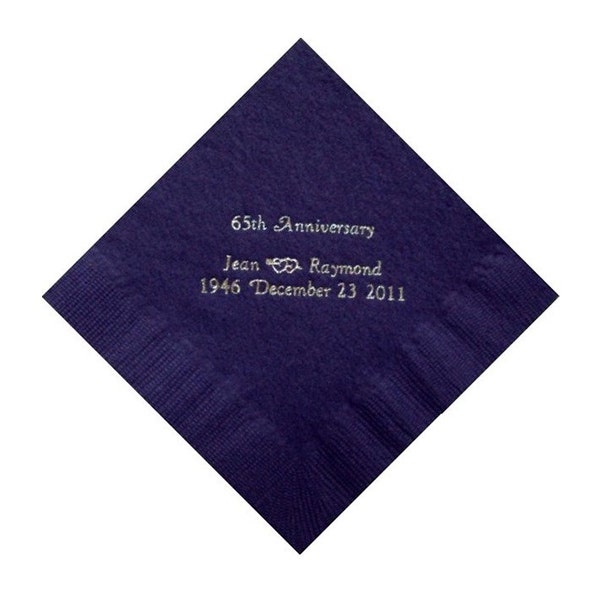Anniversary Personalized Beverage Napkins