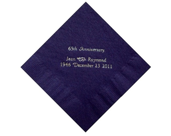 Anniversary Personalized Beverage Napkins