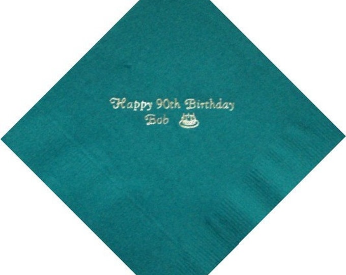 Happy Birthday Personalized Beverage Napkins