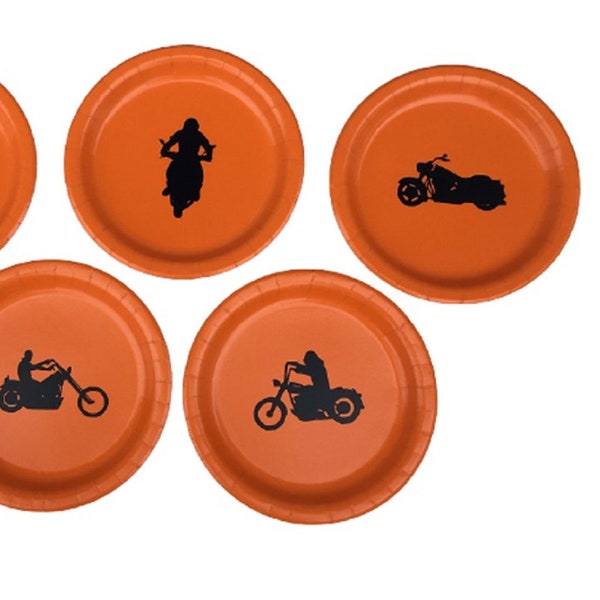 Motorcycle Paper Plates Etsy