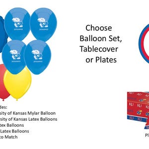 University of Kansas Balloons, Jayhawks balloons, Kansas University balloons, Kansas Plates