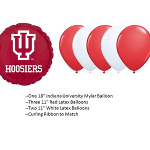 University of Indiana balloons, Indiana University Napkins, University of Indiana napkins, Indiana Plates, Indiana Tablecover 1 Balloon Set