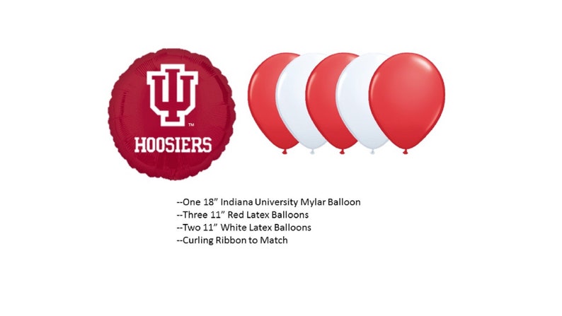 University of Indiana balloons, Indiana University Napkins, University of Indiana napkins, Indiana Plates, Indiana Tablecover 1 Balloon Set