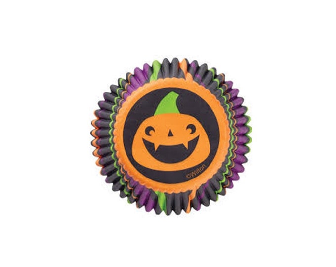 Jack-o-lantern Cupcake Baking Cups, Halloween baking cups, Halloween cupcake papers