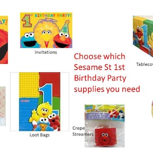 Sesame Street 1st Birthday Balloons, Elmo 1st Birthday Balloons, Sesame Street 1st Napkins, Sesame Street 1st Birthday Decorations
