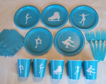 Ice Skating Tableware Set for 5 People, Girl or Boy