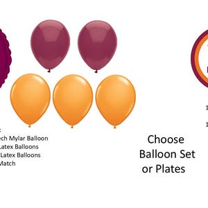 Virginia Tech University Balloons, Virginia Tech University Hokies Balloons, Virginia Tech Napkins, Virginia Tech Plates