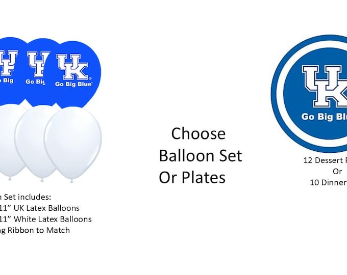 University of Kentucky Balloons, Wildcats balloons, Kentucky University Balloons, Kentucky Wildcats Balloons, University of Kentucky Plates