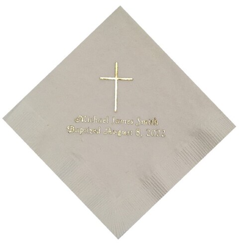 Baptism Personalized Beverage Napkins Cross Baptism Napkins Etsy